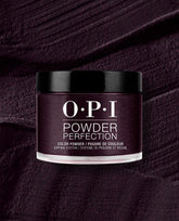 OPI Every Month is Oktoberfest dipping powder jar in deep burgundy shimmer, displayed on a matching textured swatch for rich fall nail colors.