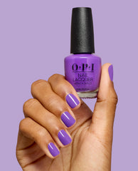 Glowin' on Vacay Bright Purple Nail Polish Hand and Product