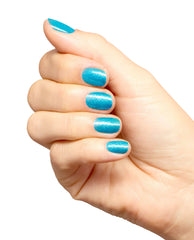Sky Blue's the Limit Turquoise Shimmer Gel Nail Polish Mani