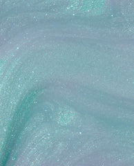 OPI Reality Check Ya Out Nail Lacquer green nail polish swirling close-up swatch with mint-aqua shimmer and fine glitter, showing glossy, pearlescent coverage ideal for spring nail colors.