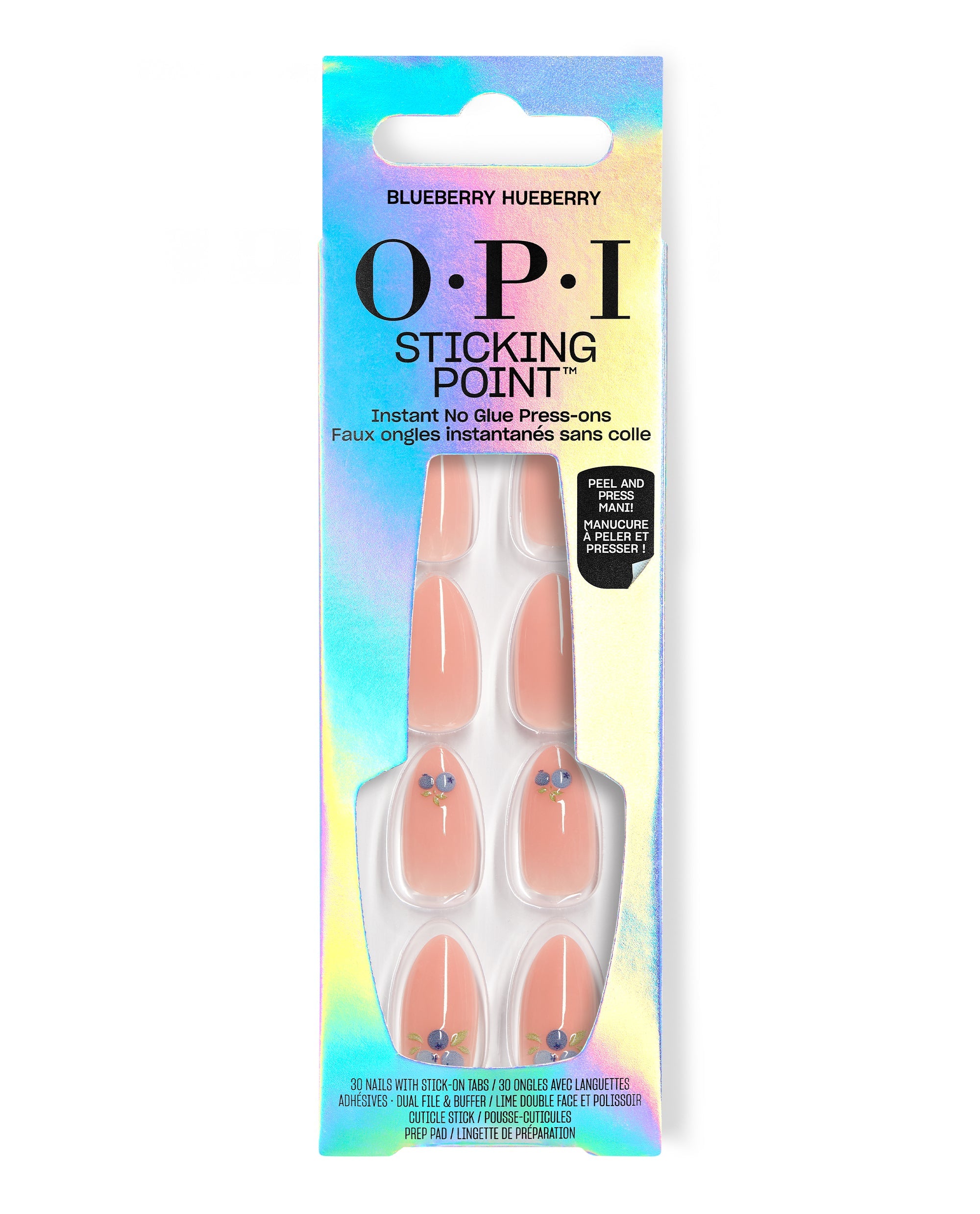 Blueberry Hueberry Almond Shaped Stick On Nails