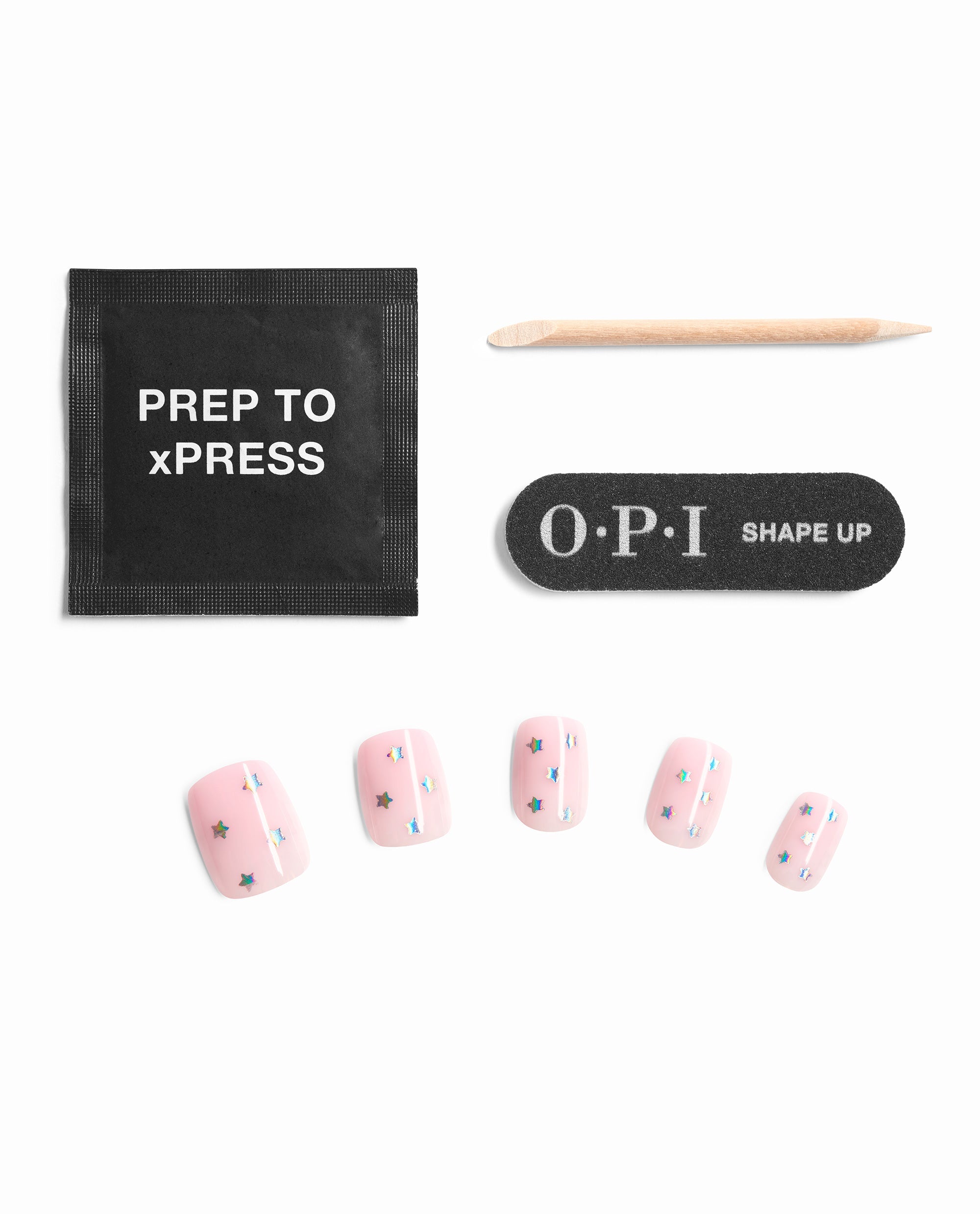 OPI’m a Star Holographic Star Square Stick On Nails Contents