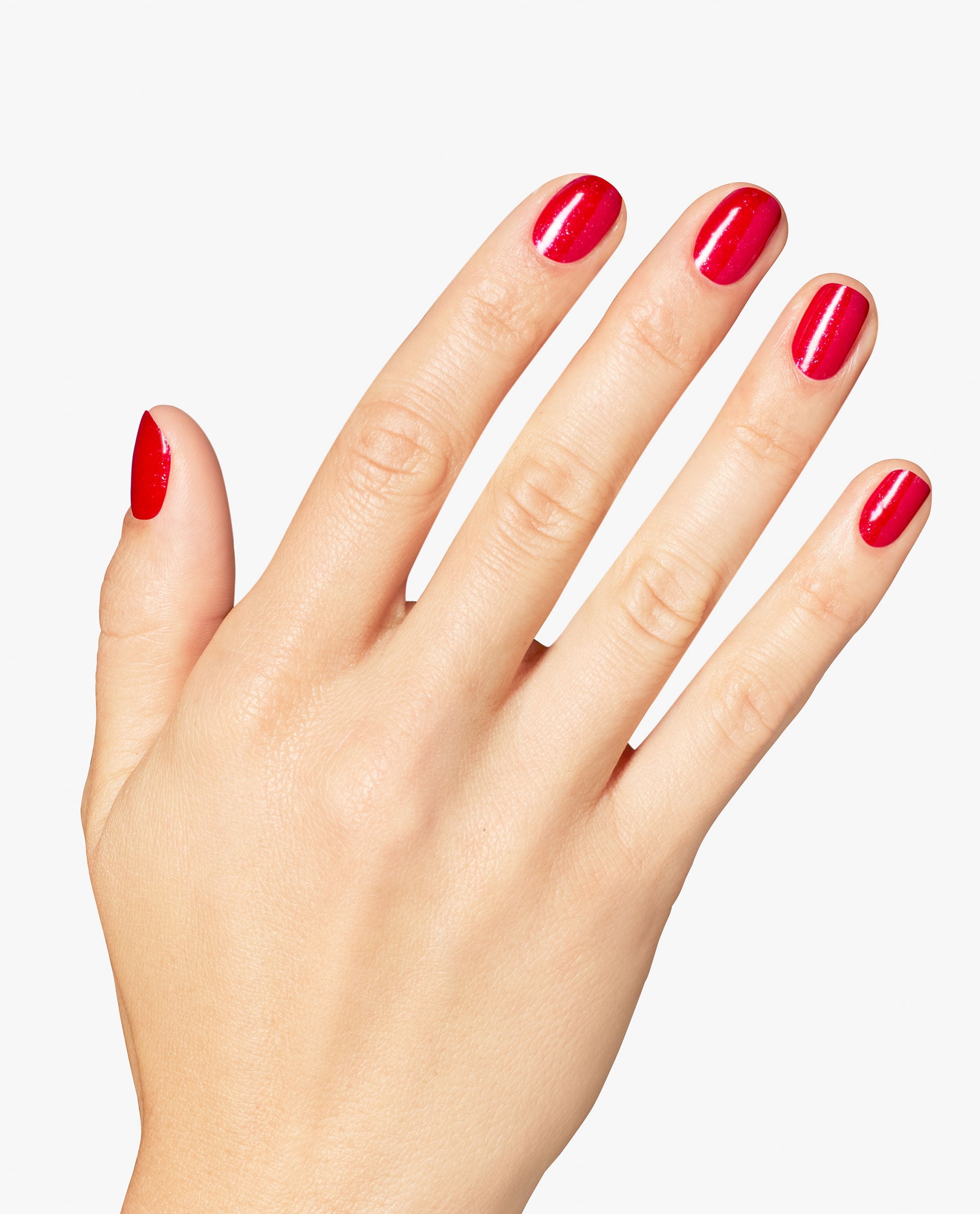 Big Apple Energy Shimmery Red Gel Nail Polish Mani