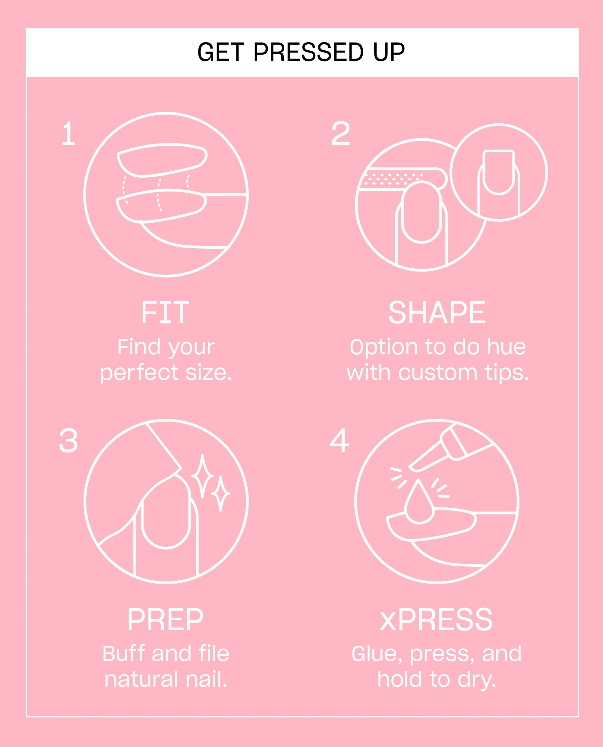 Mod About You Soft Pink Press-On Nails Instructions