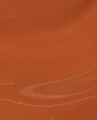 Glossy swatch of OPI nail polish shade “My Italian is a Little Rusty,” a rich burnt-orange nail lacquer shown in close-up with smooth, swirling brush strokes for a warm fall manicure look.