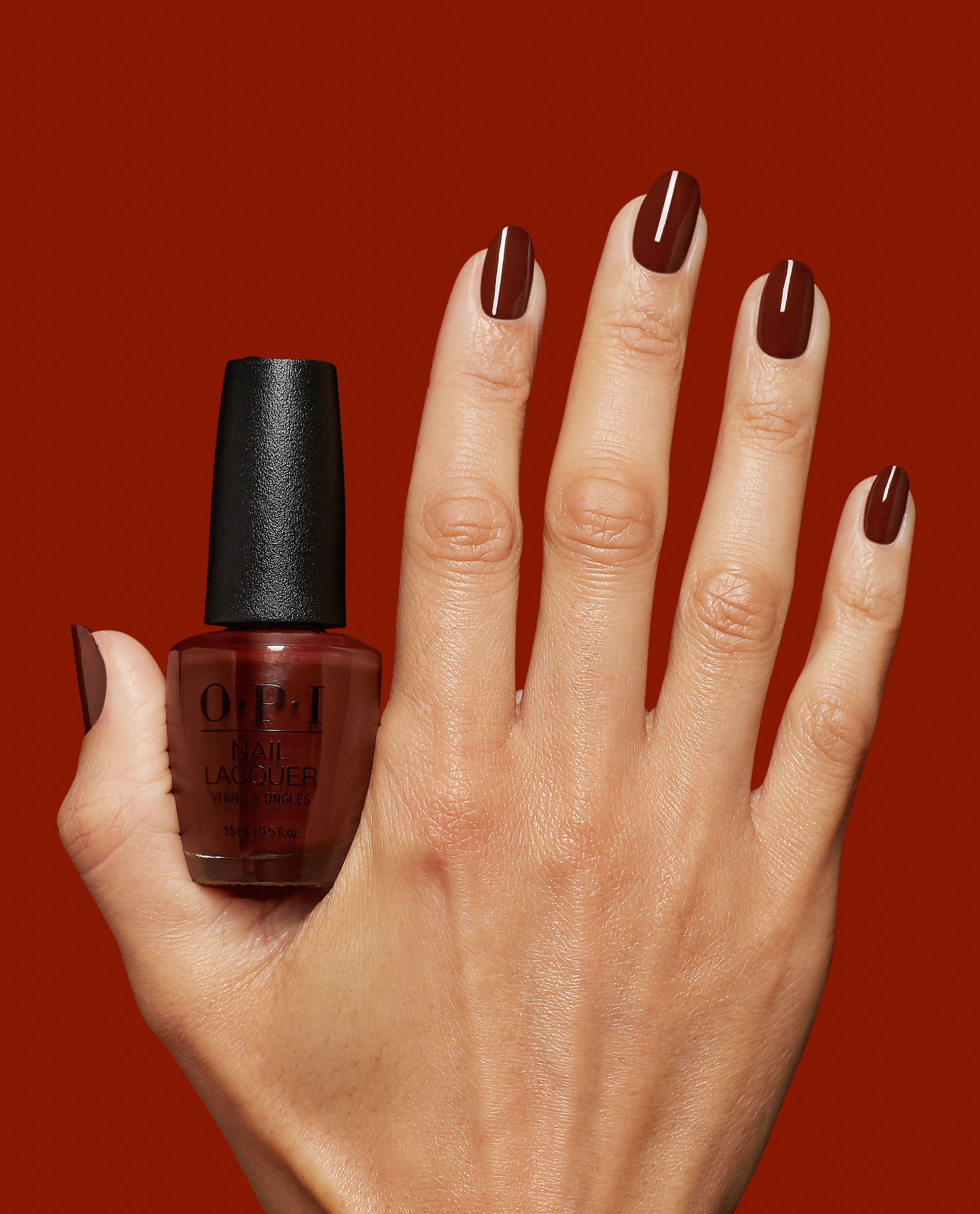 Star-zipan on the Tree Brown Nail Polish Hand and Bottle